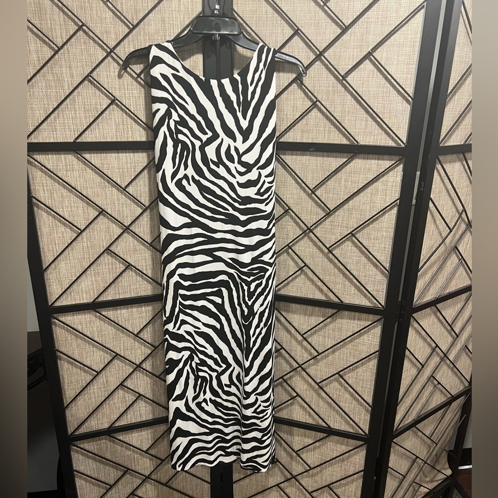 White House Black Market Zebra Pattern Maxi Dress - XL